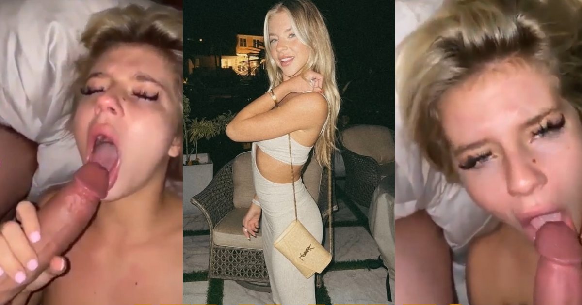 Blonde Petite Seductress Deepthroating Large Cock